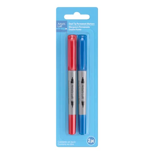 24 Packs: 2 ct. (48 total) Blue &#x26; Red Dual Tip Permanent Marker by Artist&#x27;s Loft&#x2122;